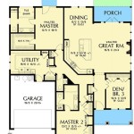 Spacious Single Story House Plans with Dual Master Suites